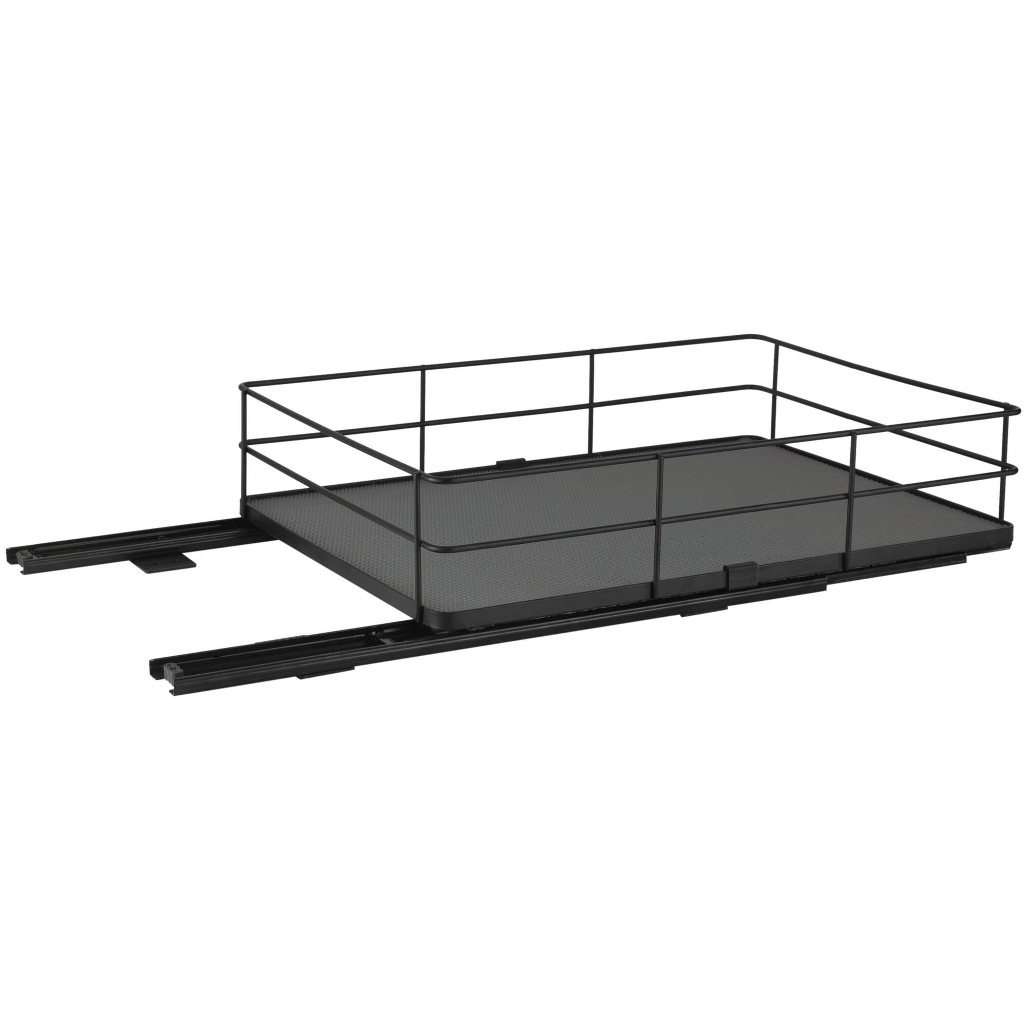 Organize It All Large Matte Black Slide Out Shelf Organizer